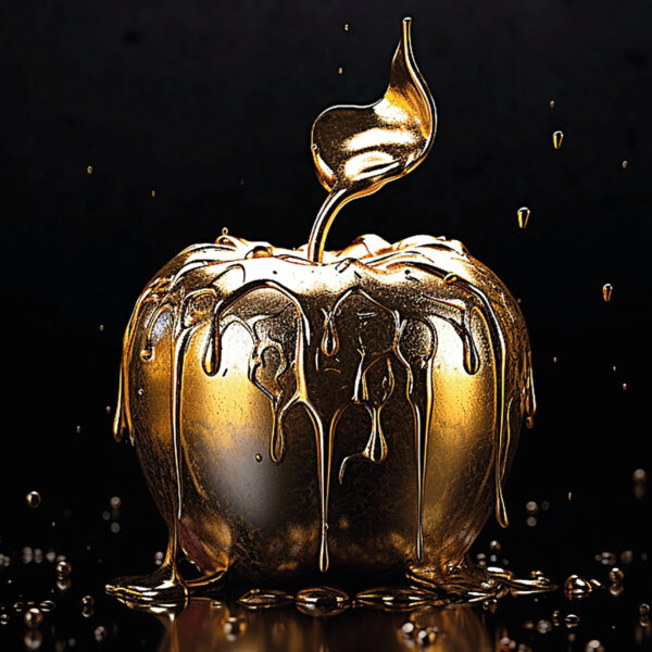 wallart melting apple Lose yourself in the enchanting world of our wall decoration, where an apple, wrapped in glittering gold, seems to slowly melt before your eyes. This intriguing composition captures the imagination and evokes a sense of wonder as you witness the transformative process of the apple seemingly melting into gold. With refined brushstrokes and a play of light and shadow, the apple is depicted as a symbol of transience and eternity at the same time. The lustrous gold symbolizes wealth, abundance and timeless beauty, giving the humble apple an aura of mystique and sophistication. The melting apple, wrapped in gold, invites reflection on the variability of life and the preciousness of the moment. It is a reminder of the transience of things and the beauty that comes from it. Place this wall decoration in rooms where imagination and contemplation are valued, such as the living room, study or hallway. Immerse yourself in the fascinating world of the melting apple in gold, and be inspired by the profound symbolism and aesthetic splendor of this unique work of art. wall decor, wall decor, wall art, wall art, canvas prints, modern wall decor, abstract art, landscape prints, home decor, home decor, decorative art.